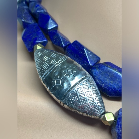 Silpada Rare “INDIGO FOR IT” Sterling & Natural Lapis Lazuli 2-Strand Necklace - Picture 7 of 14